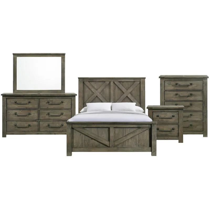 Maverick Antique Grey 5PC Set w/ Queen Bed