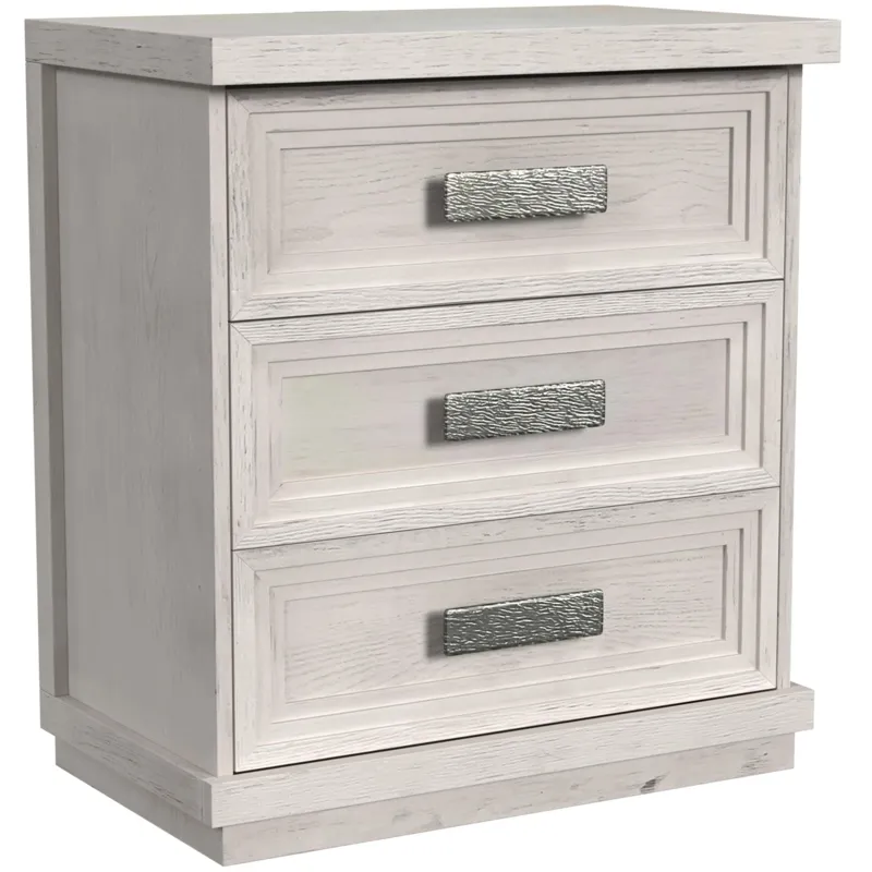 Avalanche Antique White 4PC Set w/Queen Storage Bed & NS