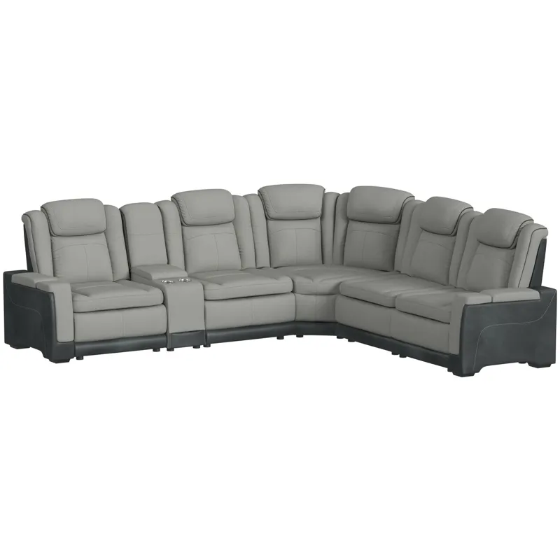 Lantana Rocky Cement/CharcoalSectional 6PC Set - (3)P2