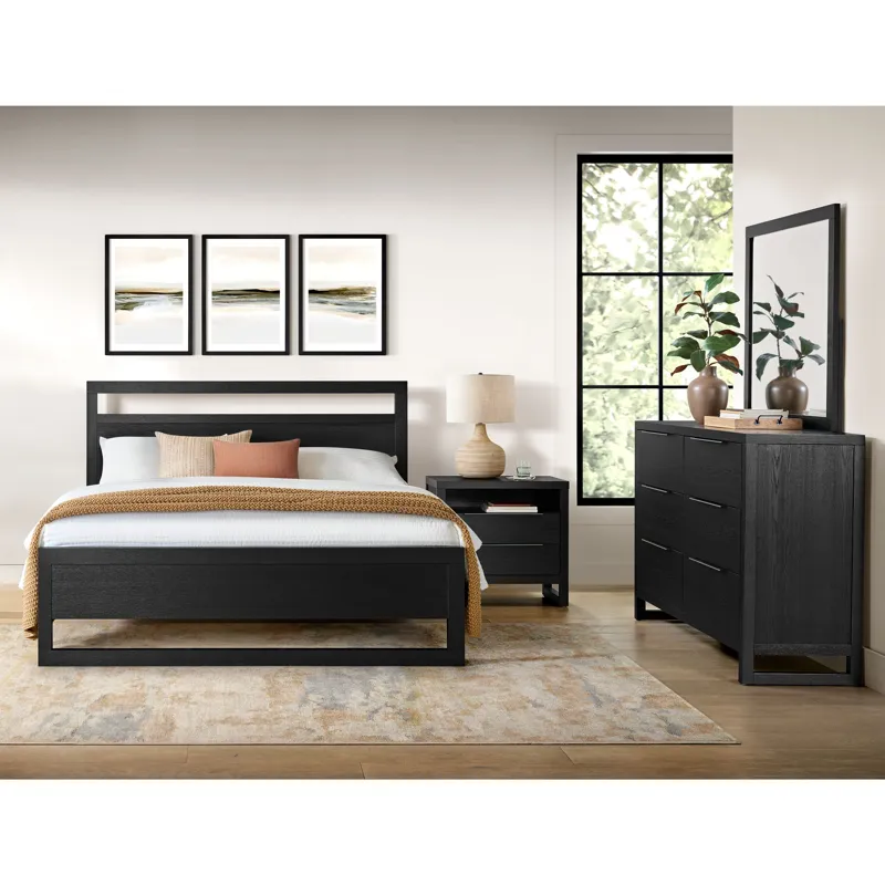 Island Black 4PC Queen Set w/NS