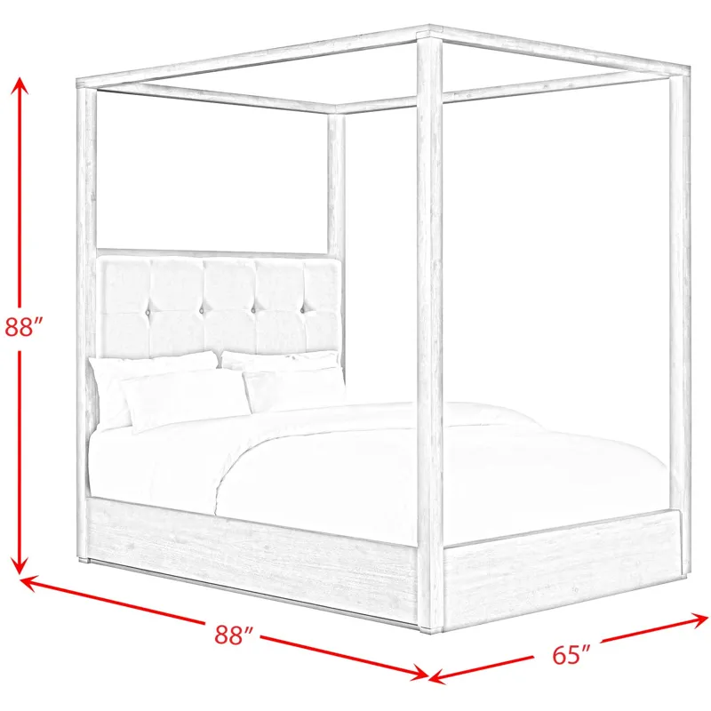 Arcadia Grey 5PC Set w/Queen Canopy Bed
