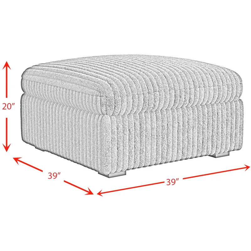 Esprit Grand Cord Charcoal Sectional 5PC Set & Ottoman