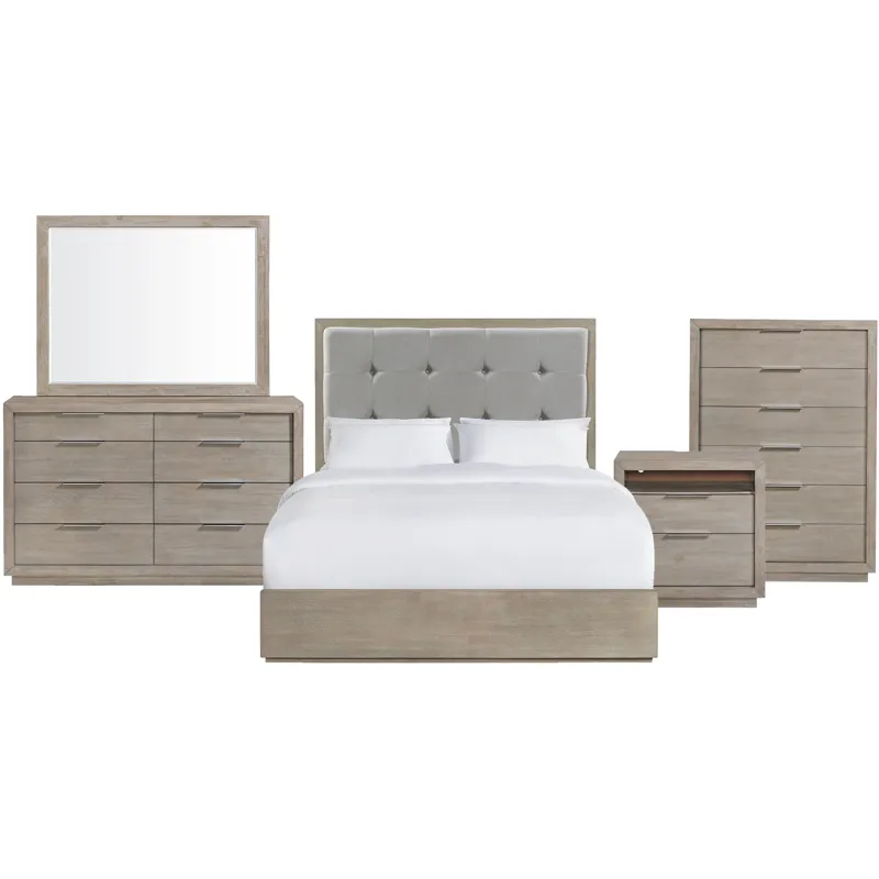 Arcadia Grey 5PC Set w/Queen Bed