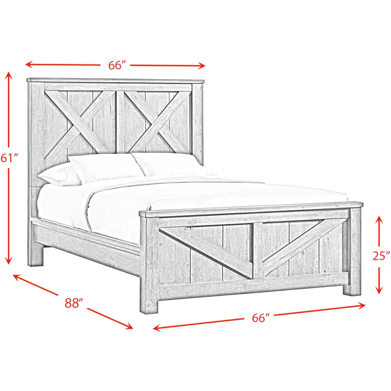 Maverick Antique Grey 4PC Set w/ Queen Bed and CH
