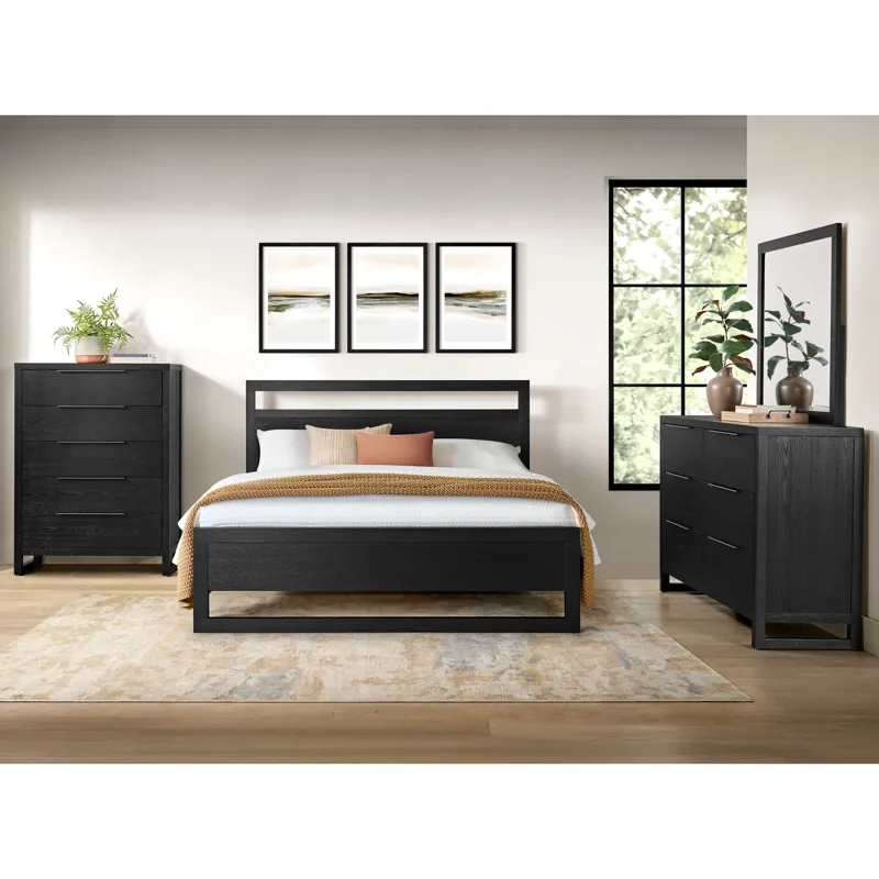 Island Black 4PC Queen Set w/CH