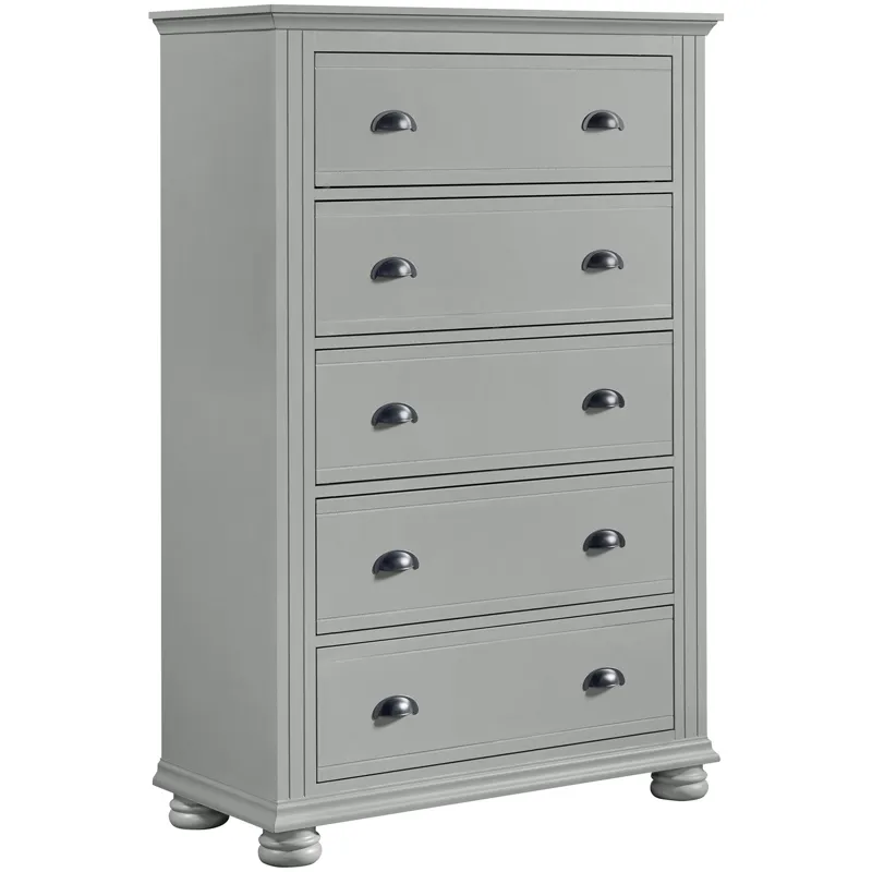 Kona Grey 4PC Set w/Queen Panel Bed & CH