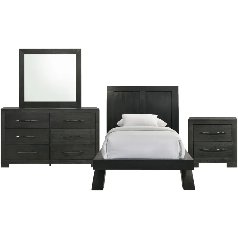 Allan Black 4PC Twin Set w/NS