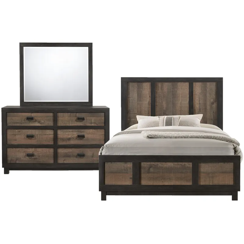 Harlington Walnut 3PC Set w/Queen Bed
