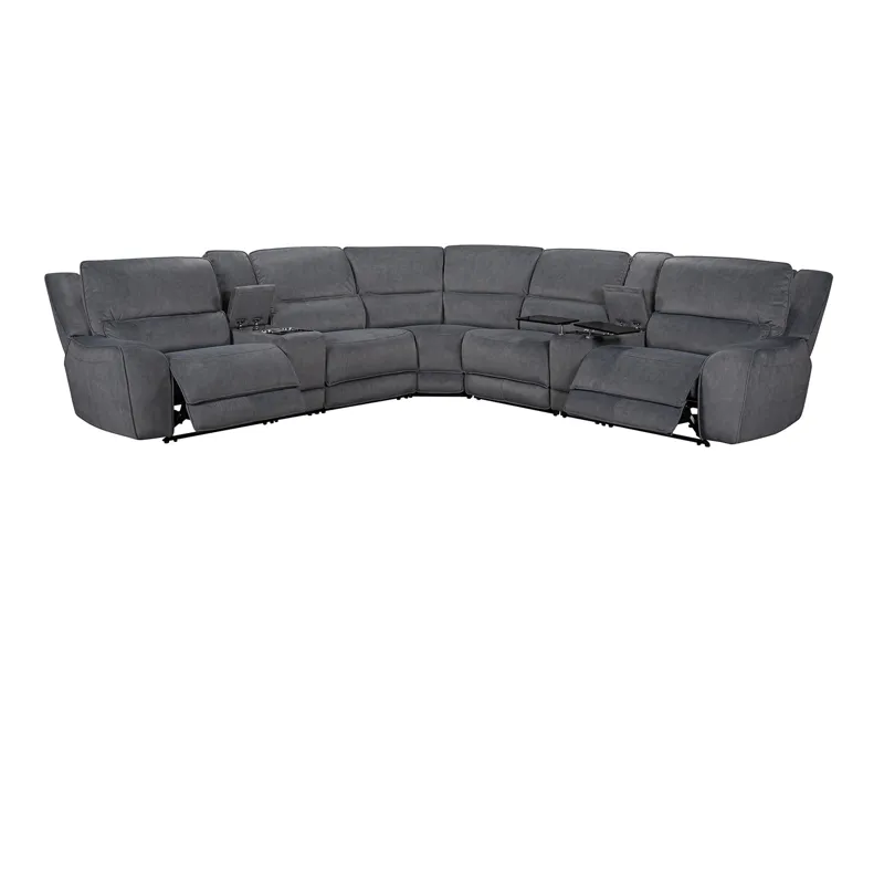 Black Hawk Power Motion 7 PC Sectional in Valeria Dolphin - (3)P2