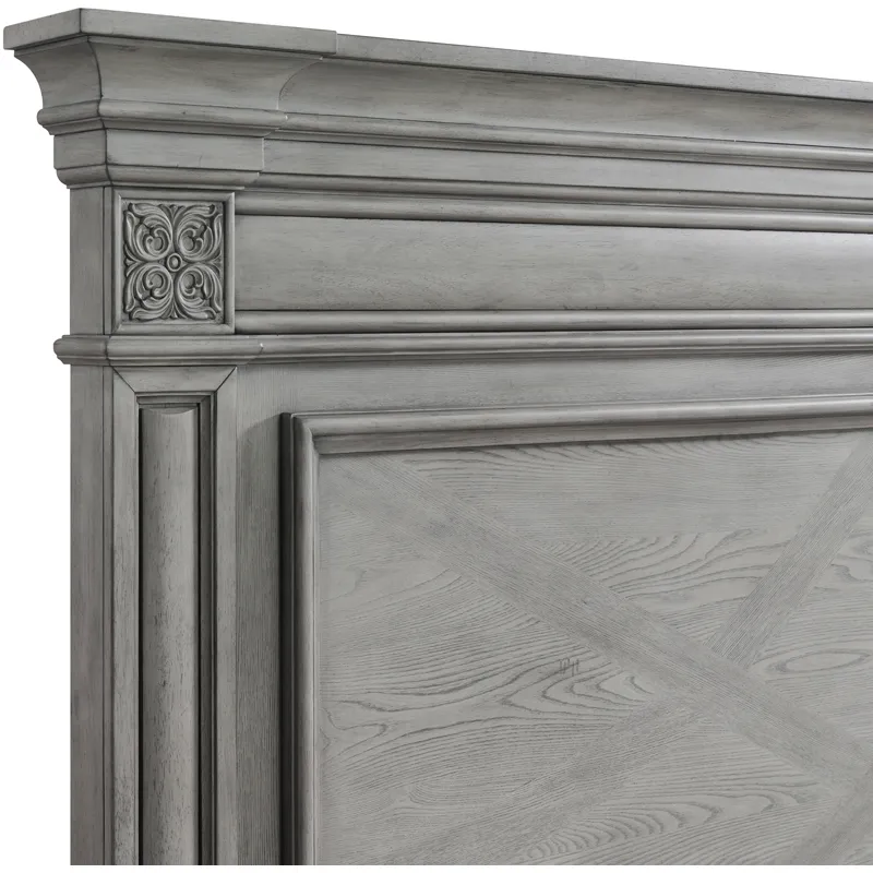 Glenmore Aged Grey 4PC Set w/Queen Bed & CH