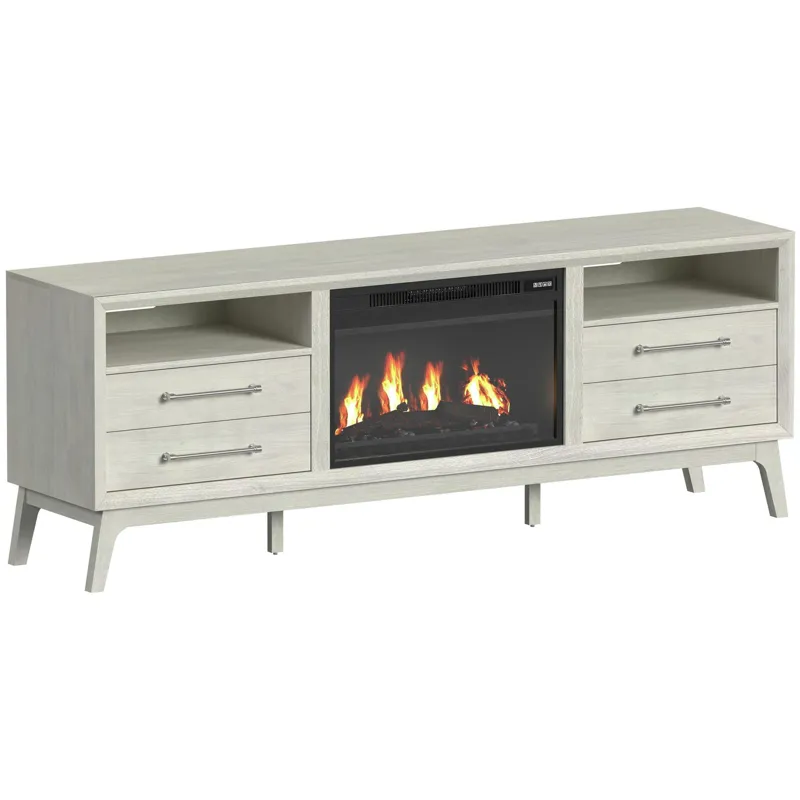 Westland Almond 4PC Set w/71" TV Console with Fireplace Insert (Ships in 4 Boxes)