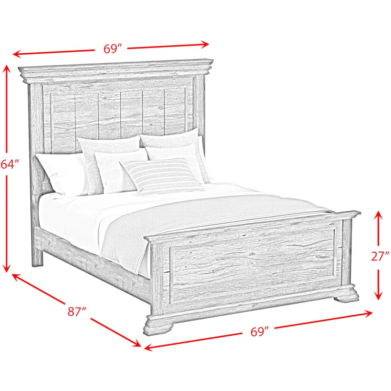 Park Ridge Charcoal 3PC Set w/Queen Panel Bed