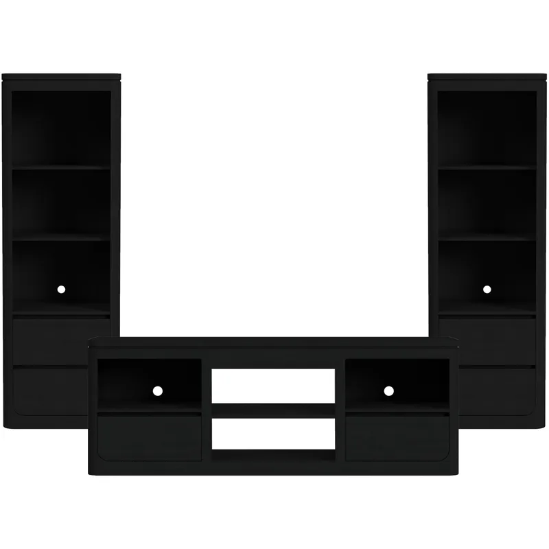 Rosalie Black 3PC Set w/71" TV Console