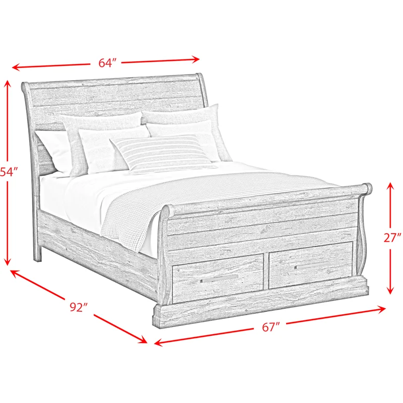 Park Ridge Charcoal 5PC Set w/Queen Sleigh Storage Bed