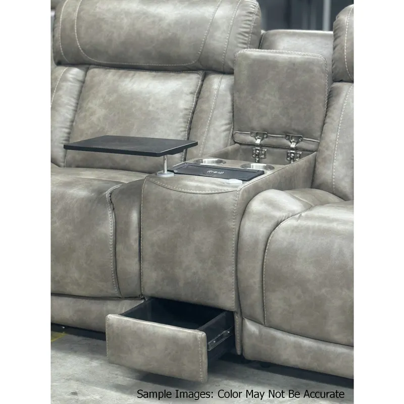 Phantom Leather Gel Grey Sectional 7PC Set- 3PP