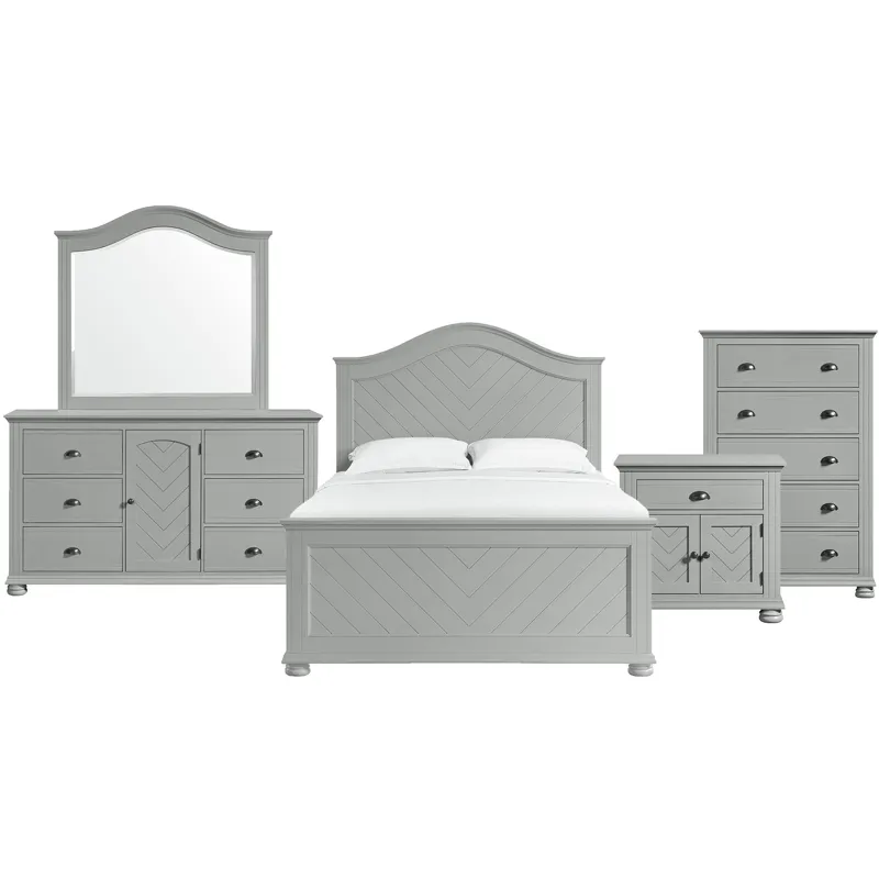 Kona Grey 5PC Set w/Queen Panel Bed