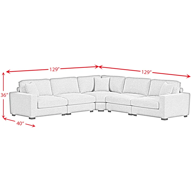 Arizona Steno Charcoal 5PC Sectional Set
