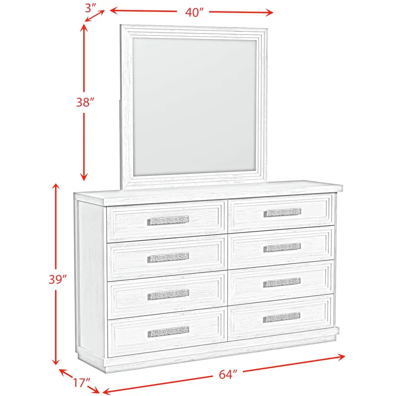 Avalanche Antique White 4PC Set w/Queen Storage Bed & CH