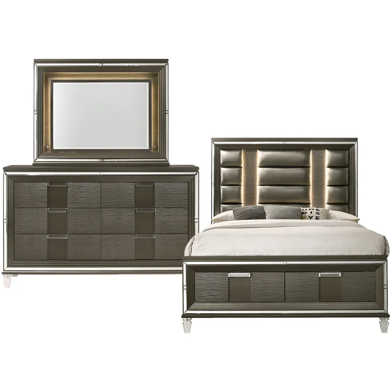 Twenty Nine Copper 3PC Set w/Queen Bed