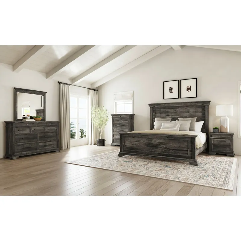 Park Ridge Charcoal 3PC Set w/Queen Panel Bed