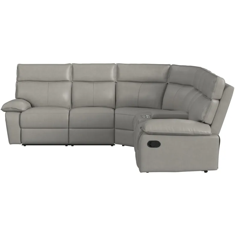 Wildcat Aviarah Leather Silver Sectional 3PC Set