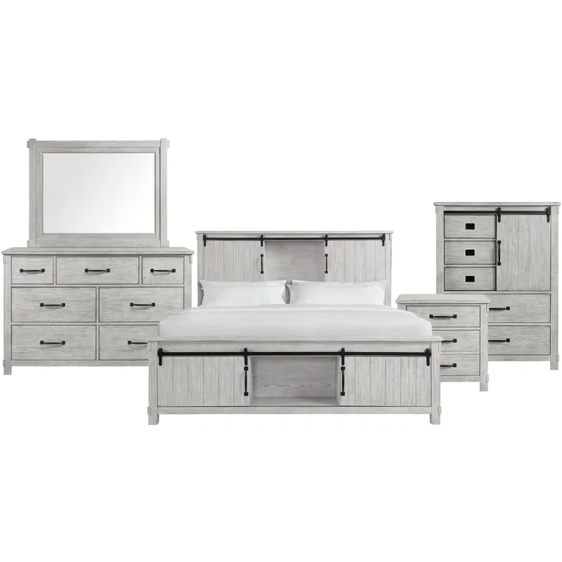 Scott White 5PC Set w/King Storage Bed