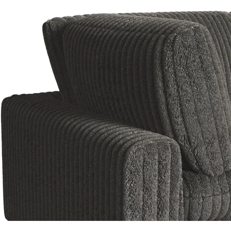 Esprit Grand Cord Charcoal Sectional 5PC Set & Ottoman