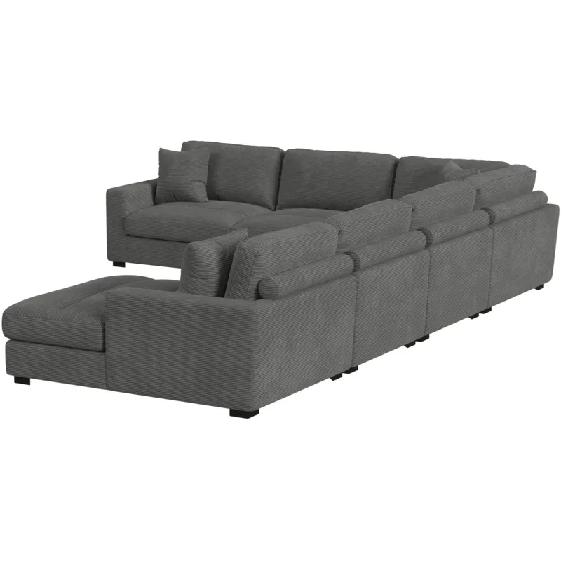 Arizona Steno Charcoal Sectional 6PC Set