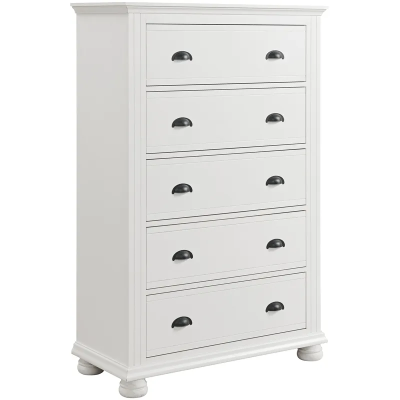 Kona White 4PC Set w/Queen Panel Bed & CH