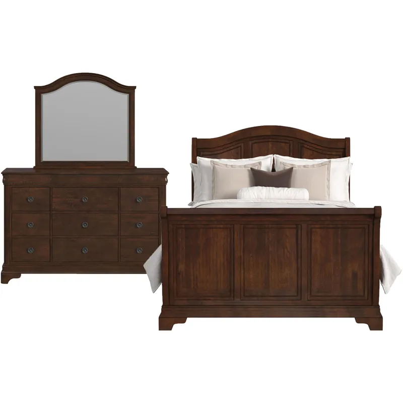 Cameron Cherry 3PC Set w/Queen Sleigh Bed