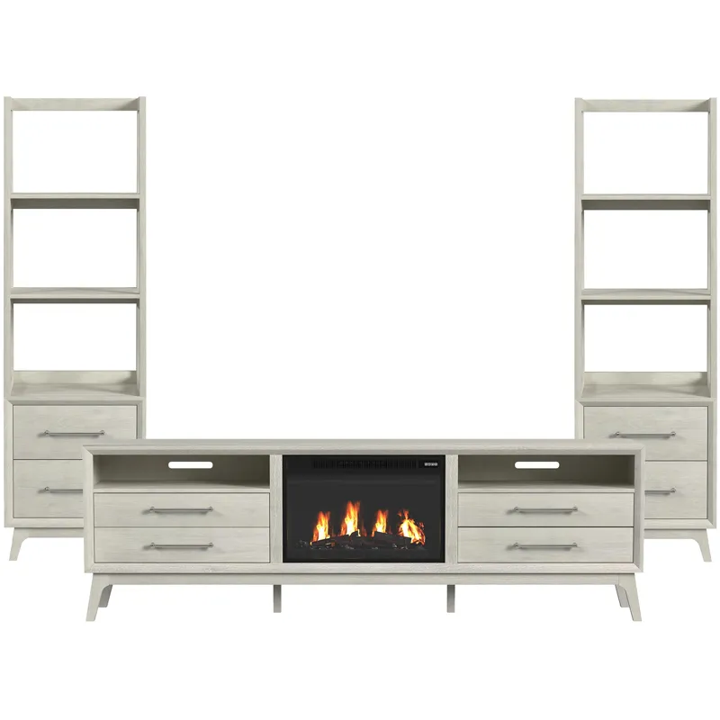 Westland Almond 4PC Set w/82" TV Console with Fireplace Insert (Ships in 4 Boxes)