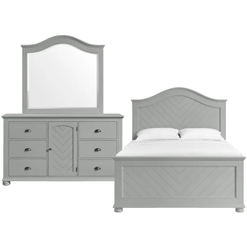 Kona Grey 3PC Set w/Queen Panel Bed