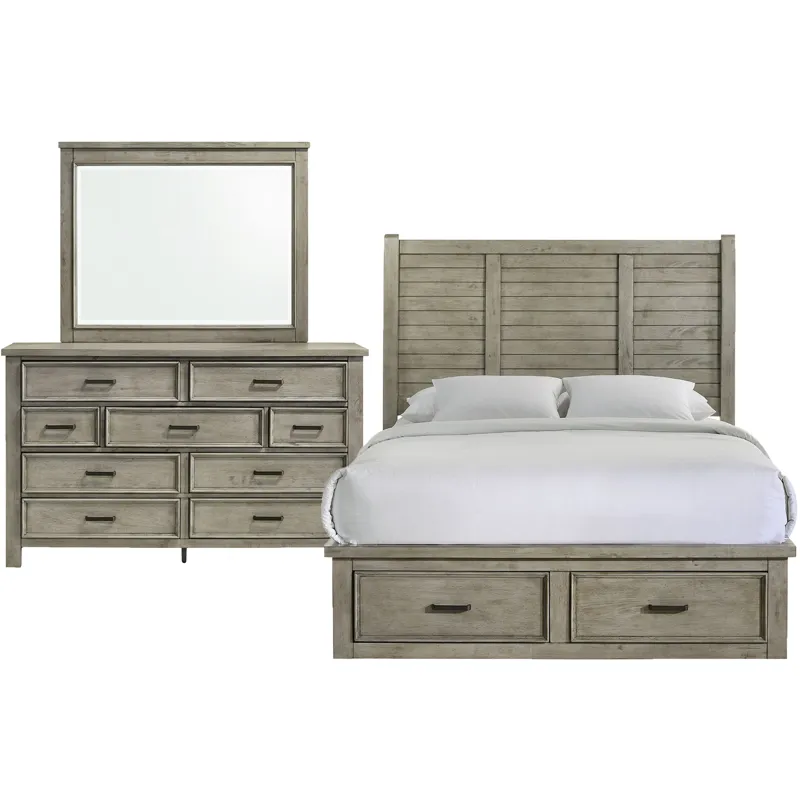Sullivan Drift Grey 3PC Set w/Queen Bed