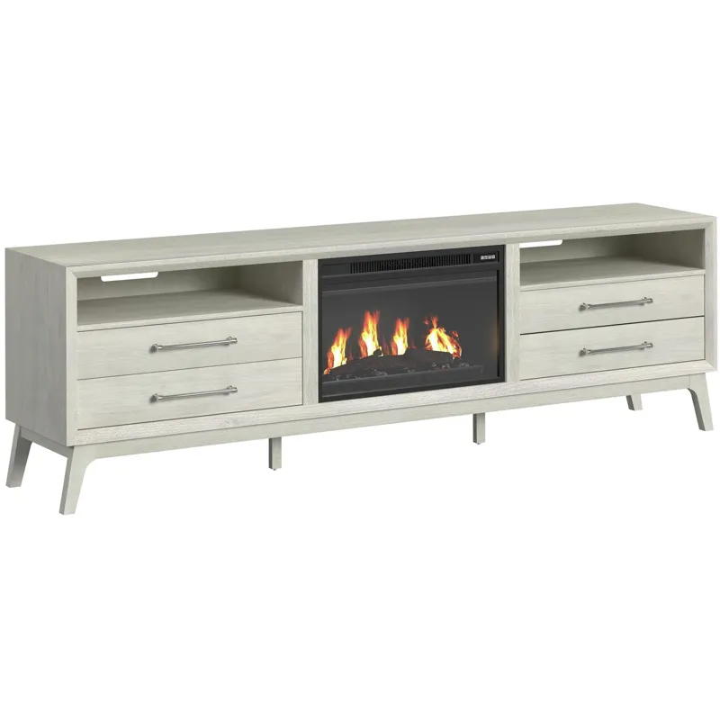 Westland Almond 4PC Set w/82" TV Console with Fireplace Insert (Ships in 4 Boxes)