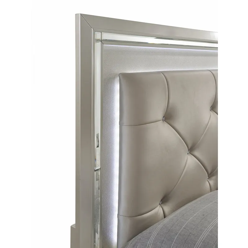Platinum Champagne 5PC Set w/Queen Storage Bed