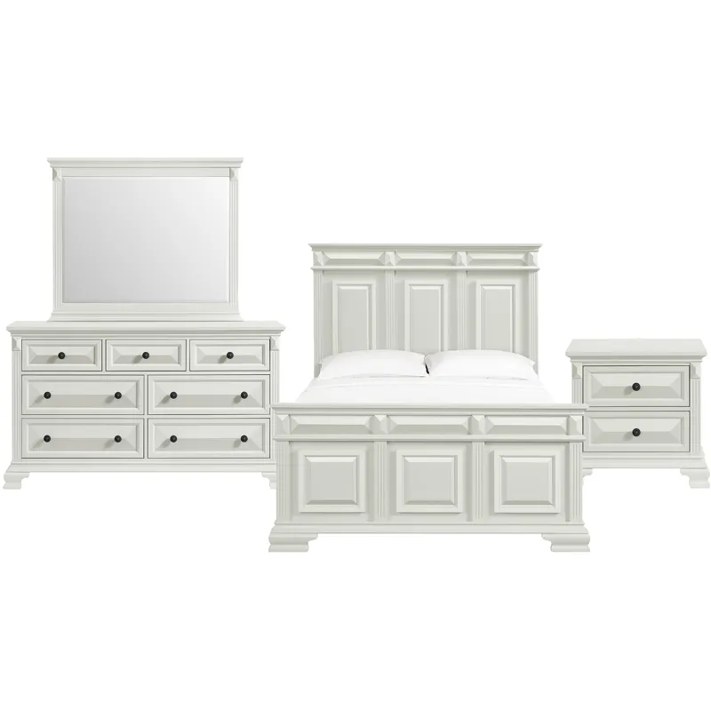 Bridgestone Antique White 4PC Queen Set w/NS