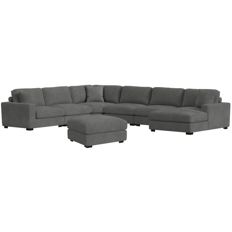 Arizona Steno Charcoal 6PC Sectional & Ottoman
