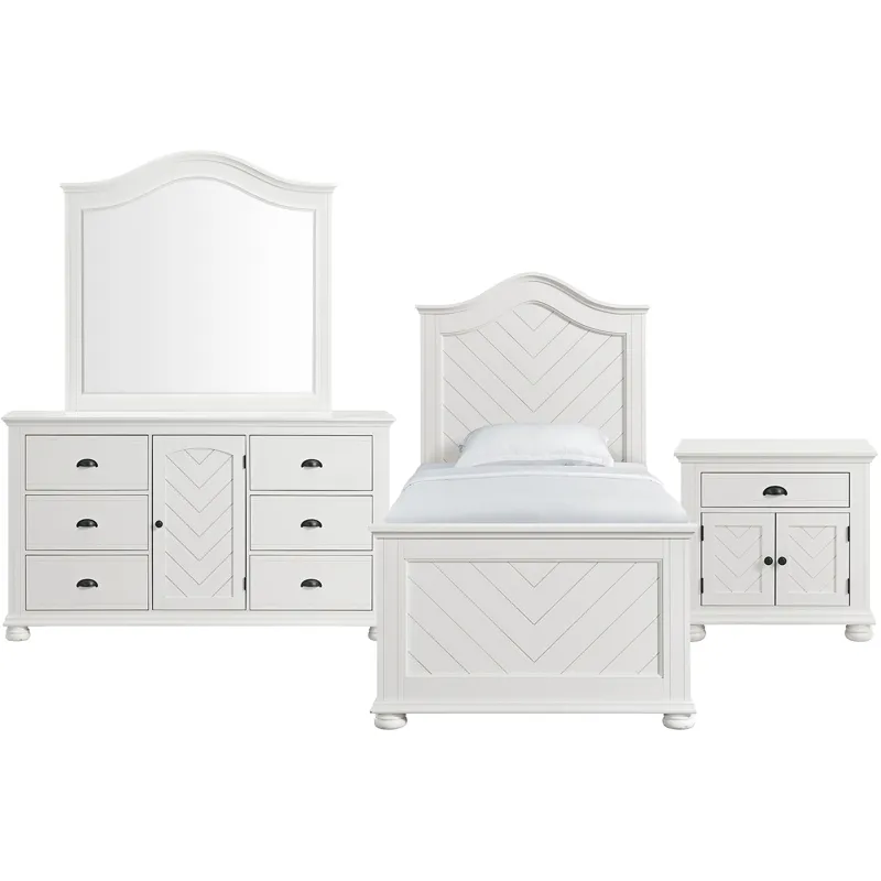 Kona White 4PC Twin Set