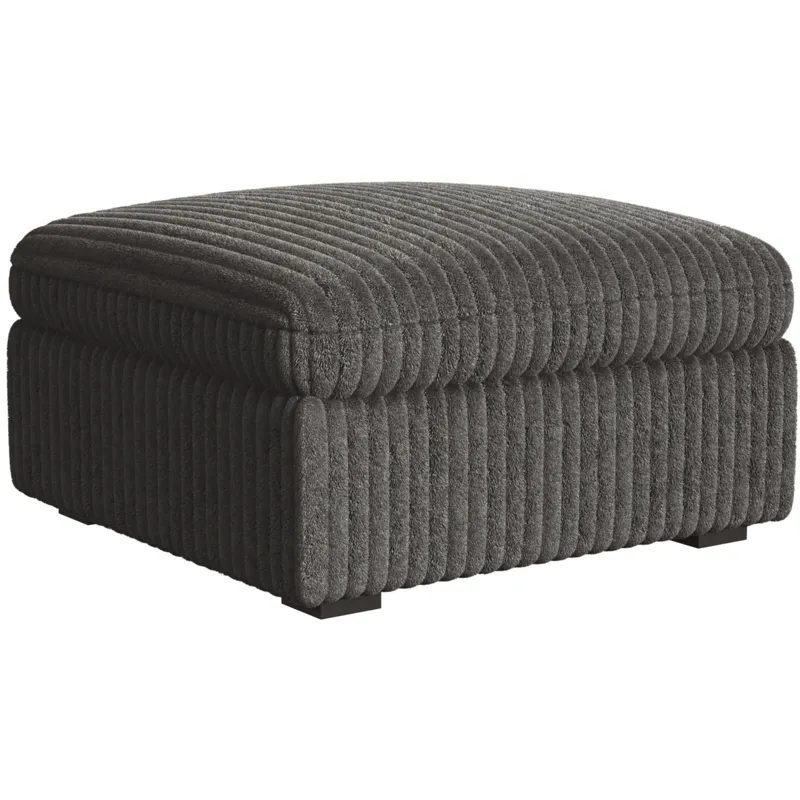 Esprit Grand Cord Charcoal Sectional 5PC Set & Ottoman