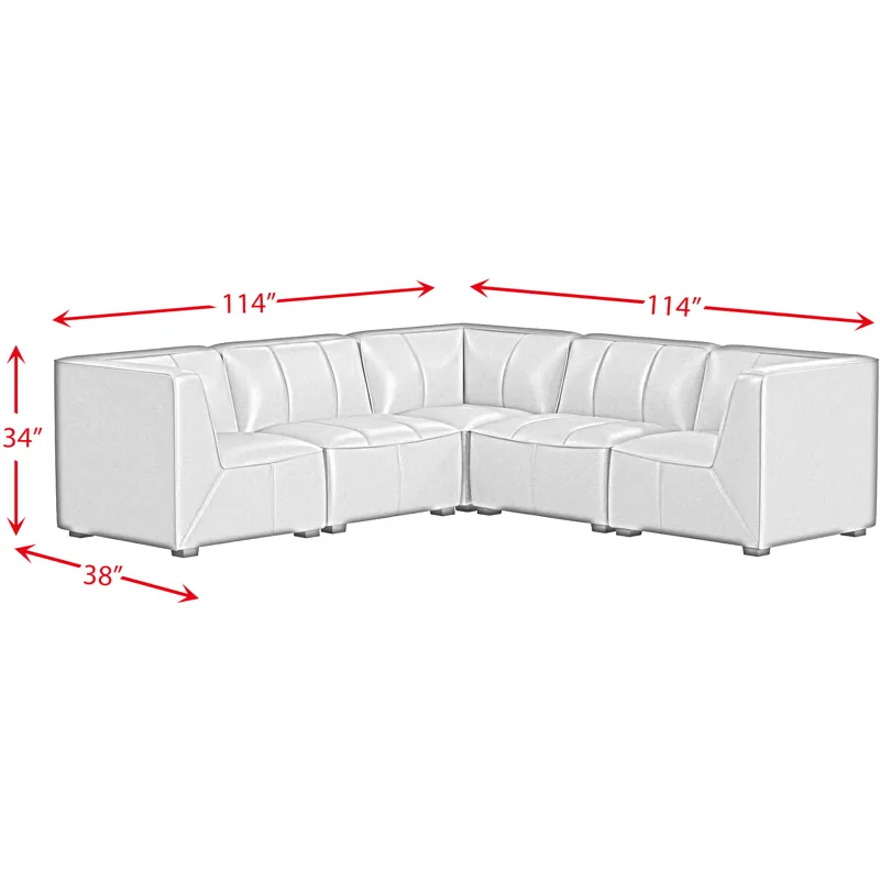 Blake Pebble Black Sectional 5PC Set