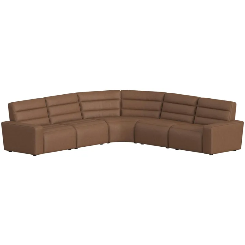 Portia Bozeman PU Saddle Sectional 5PC Set - (3)P