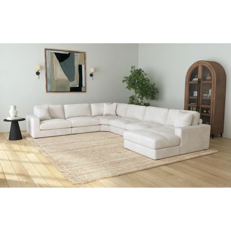 Arizona Steno Beige Sectional 6PC Set