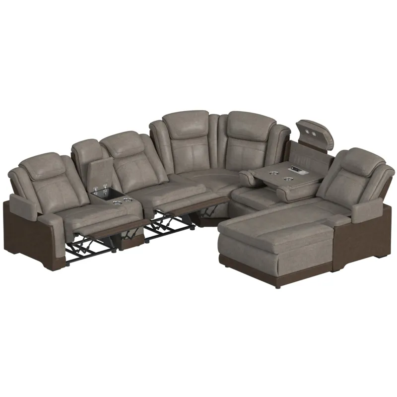 Lantana Rocky Grey/BrownSectional 6PC Set - (3)P2