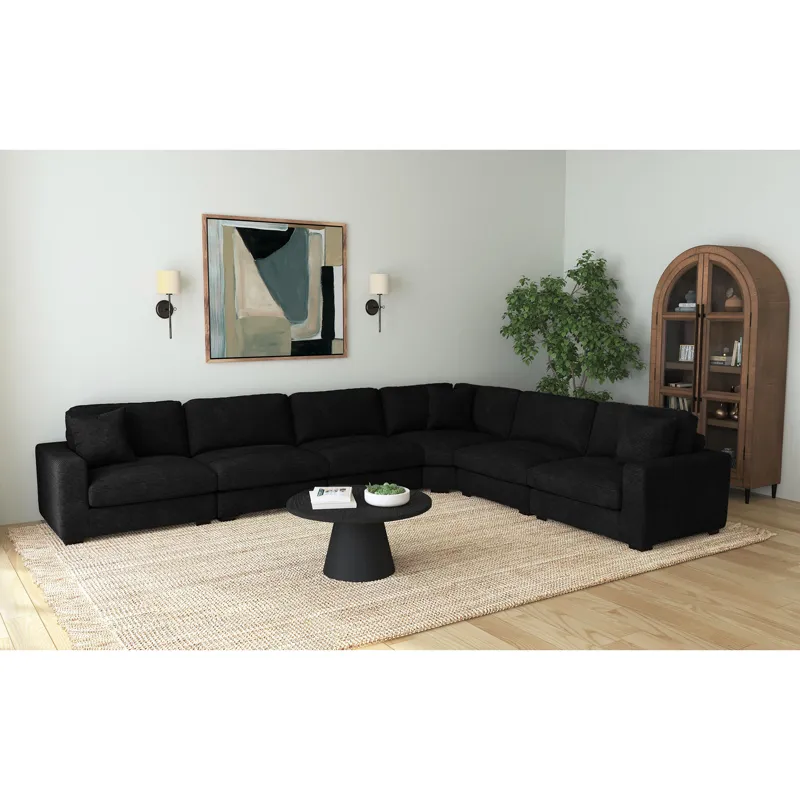 Arizona Steno Black Sectional 6PC Set