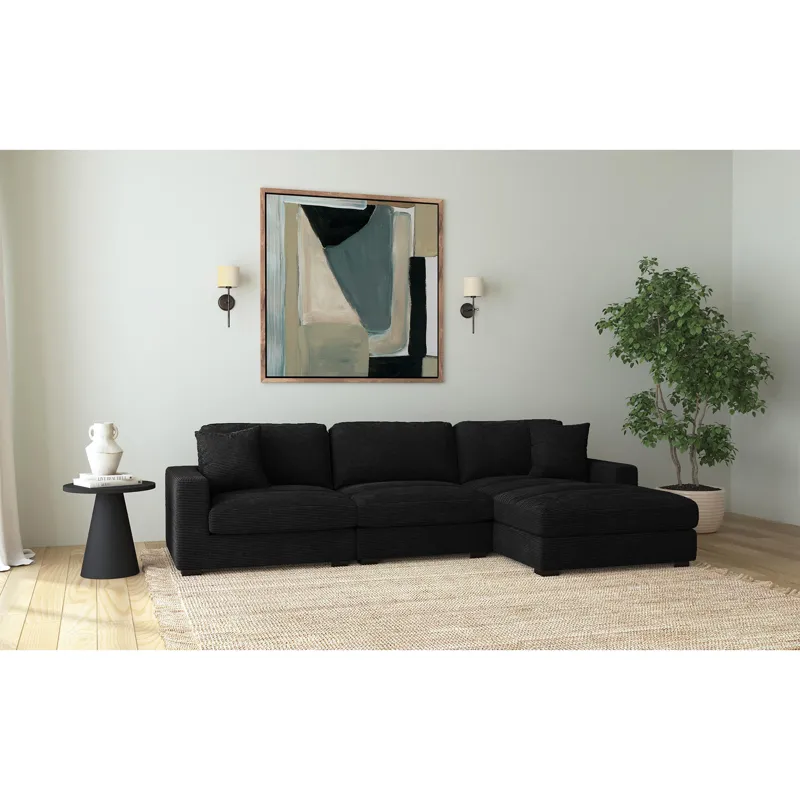 Arizona Steno Black Sectional 3PC Set