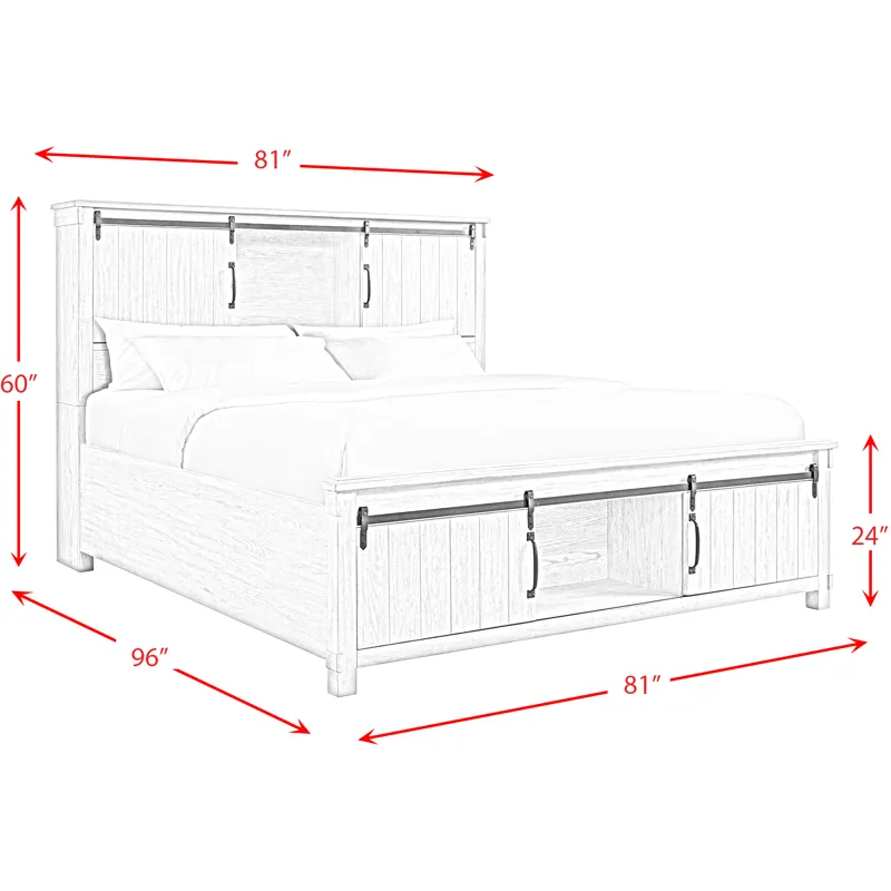 Scott White 5PC Set w/King Storage Bed