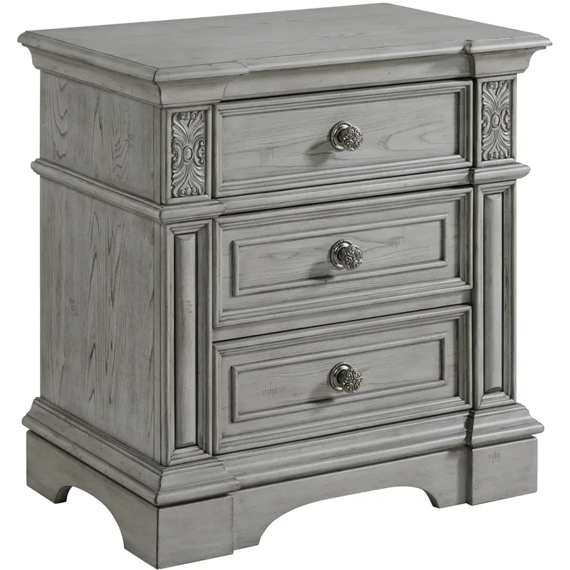 Glenmore Aged Grey 4PC Set w/Queen Bed & NS