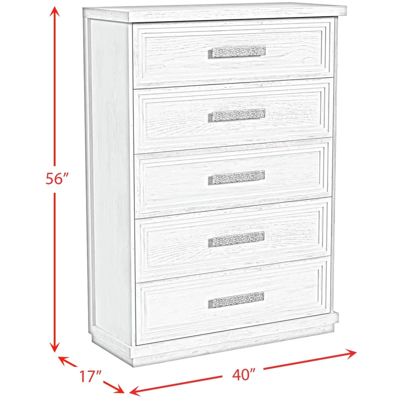 Avalanche Antique White 4PC Set w/Queen Storage Bed & CH