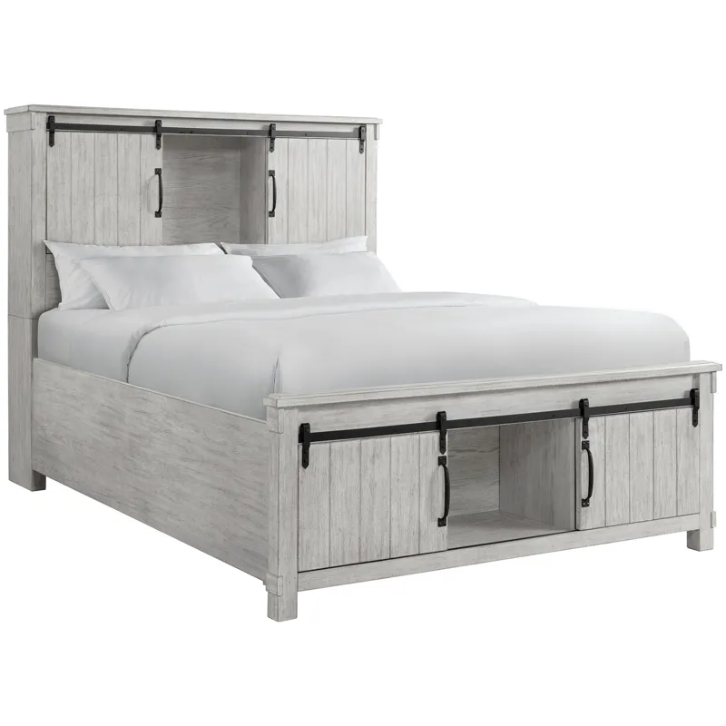 Scott White 5PC Set w/Queen Storage Bed