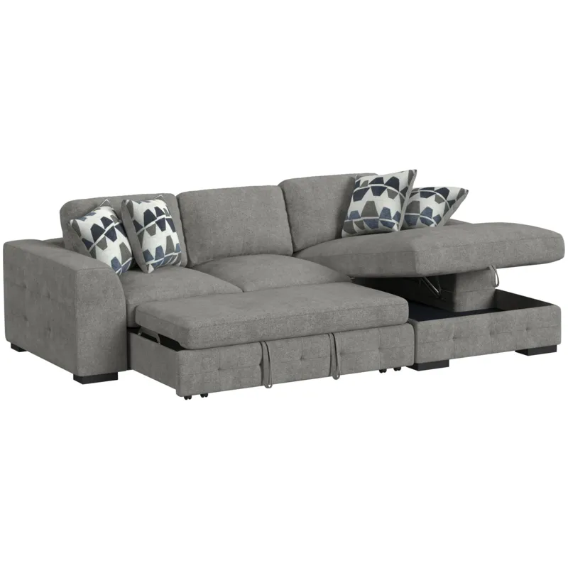 Kirkland Spark Grey Sectional 2PC Set